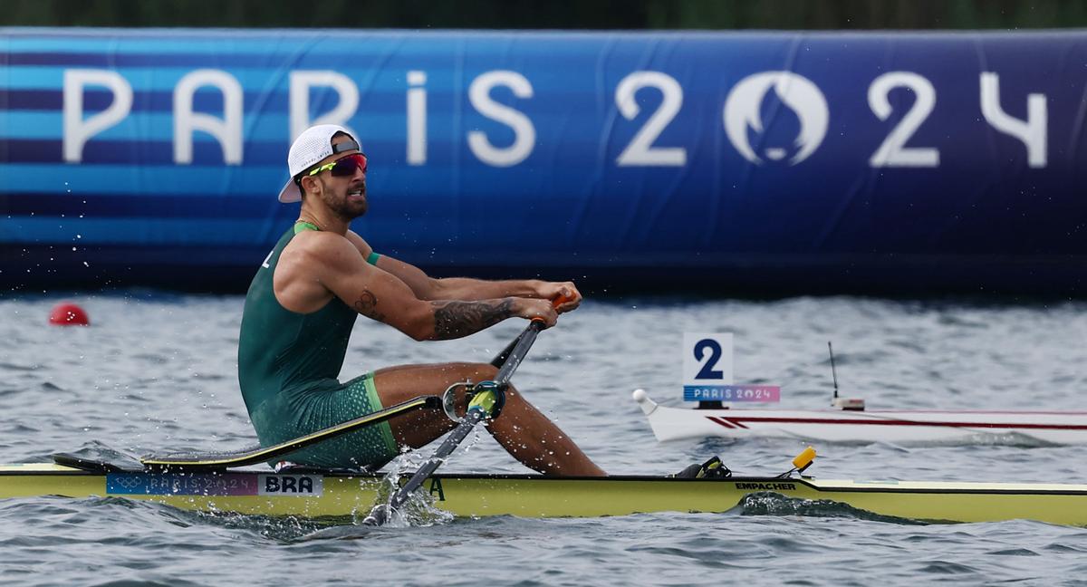 Lucas Verthein durante a competição de remo