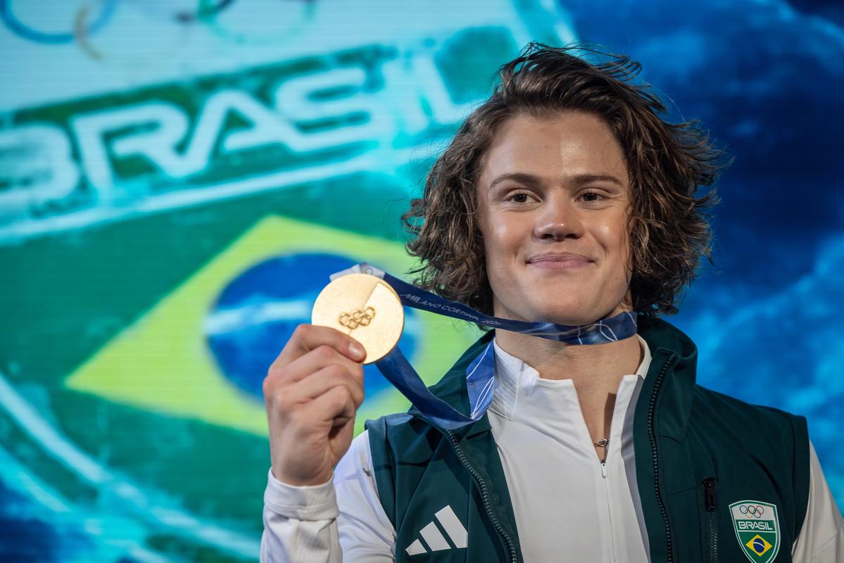 Campeão olímpico Lucas Pinheiro Braathen foi destaque nas redes sociais. Foto: Jonne Roriz/COB Time Brasil quebra recordes digitais em Milão-Cortina 2026 e se consolida como potência global nas redes sociais