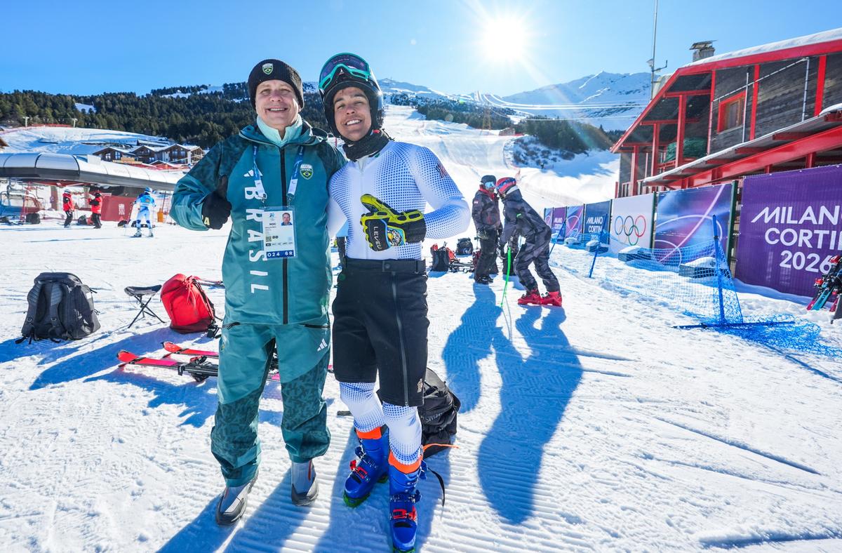 Rafael Bello/COB Presidente Marco La Porta acompanha treino do esqui alpino em Bormio e reforça confiança em bom desempenho do Brasil