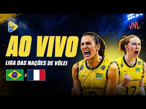 BRASIL 3 X 0 FRANÇA AO VIVO: REACT LIGA DAS NAÇÕES FEMININA DE VÔLEI
